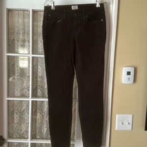 J Crew black toothpick corduroy pants.  Size 29 T